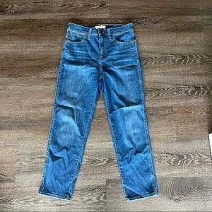 Madewell Stovepie Blue Denim Wash Straight Leg Jeans